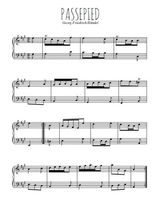 Téléchargez l'arrangement pour piano de la partition de Passepied en la en PDF
